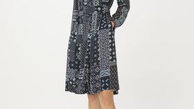 hessnatur Damen WUNDERKIND X HESSNATUR Paisley-Kleid aus LENZING™ ECOVERO™​ - blau - Größe 36