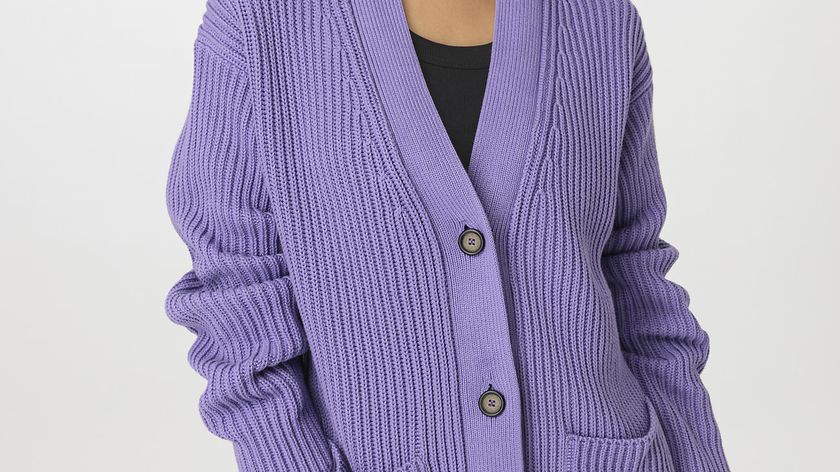 hessnatur Damen Cardigan Oversize aus Bio-Baumwolle - lila - Größe L
