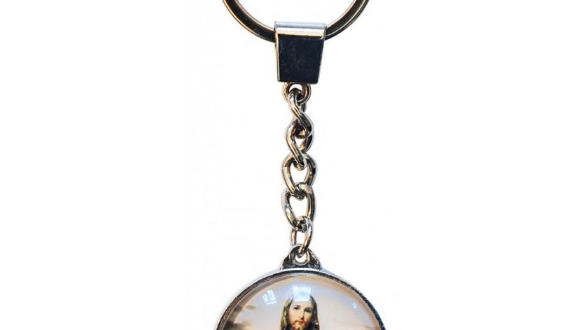 Schlüsselanhänger "Jesus" Glas bunt 3cm