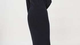 hessnatur Damen Strickkleid Midi Relaxed aus Bio-Baumwolle - blau - Größe 40