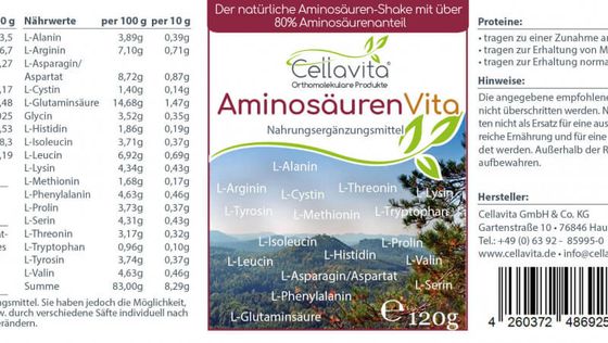 Aminosäuren Vita (natürliche Aminosäuren & Proteine) 120g im Glas