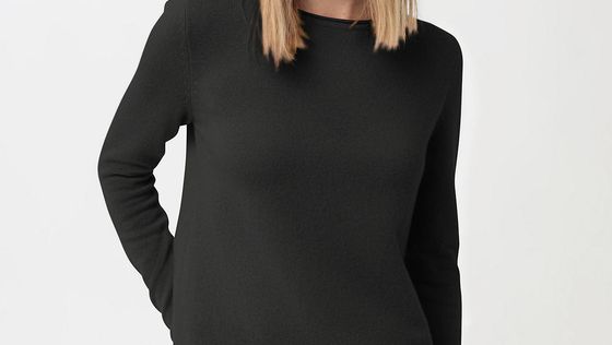 hessnatur Damen Rundhals-Pullover aus Fair Trade Kaschmir - schwarz - Größe XS
