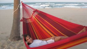 Vida del sol especial - family hammock with macrame fringe