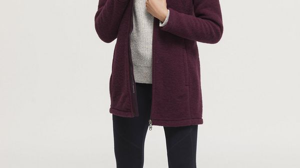 hessnatur Damen-Outdoor Wollfleece Mantel aus Bio-Merinowolle