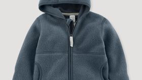 hessnatur Baby Fleece Jacke aus Bio-Baumwolle - blau - Größe 98/104