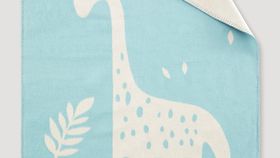 hessnatur Baby Kuschel-Decke mit Dino aus Bio-Baumwolle - natur - Größe 75x100 cm