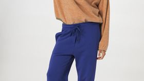 hessnatur Damen Sweat-Hose Relaxed aus Bio-Baumwolle - blau - Größe 48