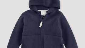 hessnatur Baby Fleece Jacke Regular aus Bio-Baumwolle - blau - Größe 86/92
