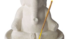 Räucherstäbchenhalter "Elefant meditierend" Resin 10cm