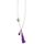 Kette "Blume des Lebens" 1,2cm Silber 925 mit Amethyst-Perle und Lila Tassel 42cm