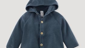 hessnatur Baby Fleece Jacke aus Bio-Baumwolle - blau - Größe 74/80