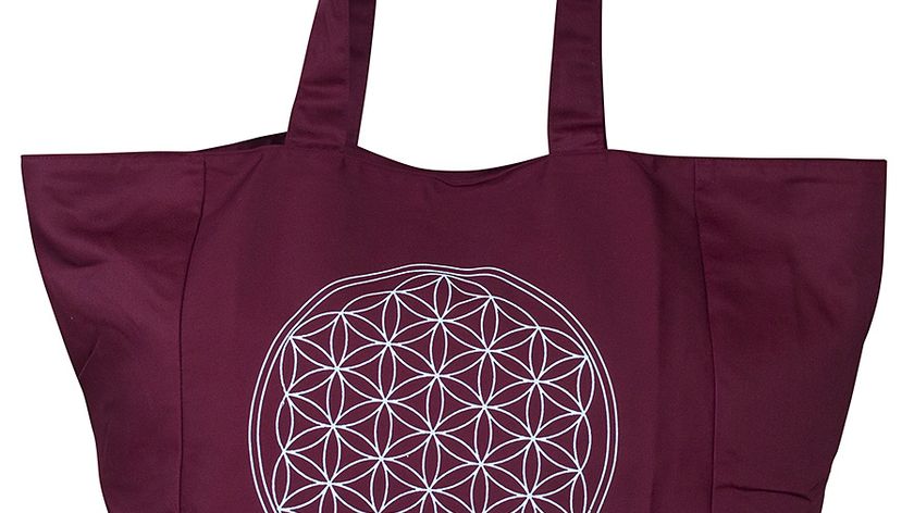 Umhängetasche "Blume des Lebens" Baumwolle/Polyester maroon 48x33cm
