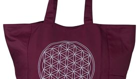 Umhängetasche "Blume des Lebens" Baumwolle/Polyester maroon 48x33cm