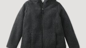 hessnatur Kinder Wollfleece-Jacke aus Bio-Merinowolle - grau - Größe 98/104