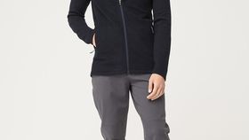hessnatur Leichte Wollfleece-Jacke aus Bio-Merinowolle - blau - Größe 50