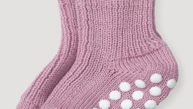 hessnatur Baby Stoppersocke aus Bio-Merinowolle - lila - Größe 25-26