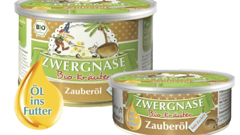 Zwergnase Zauberöl "Anti-Zecken" (zeckenabwehrendes Futteröl) für Hunde & Katzen BIO, 280g