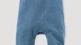 hessnatur Baby Wollfrottee-Strampler aus Bio-Merinowolle - blau - Größe 62/68