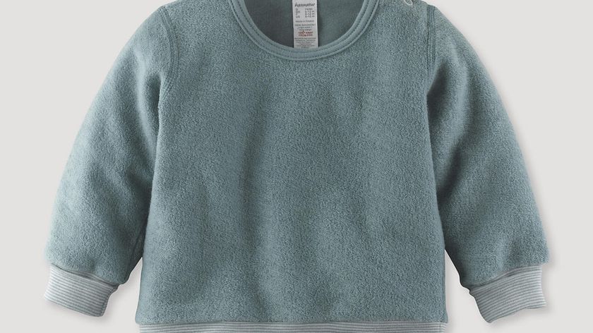 hessnatur Baby Wollfrottee-Shirt aus Bio-Merinowolle - grün - Größe 62/68