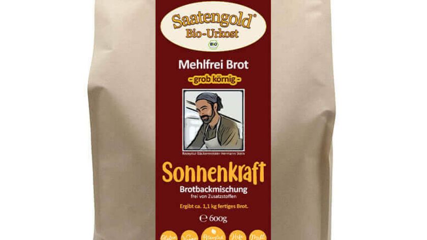 Mehlfreibrot Sonnenkraft -grob k?rnig- Bio Brotbackmischung 600g
