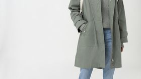 hessnatur Damen Parka Nature Shell aus Bio-Baumwolle - grün - Größe 38