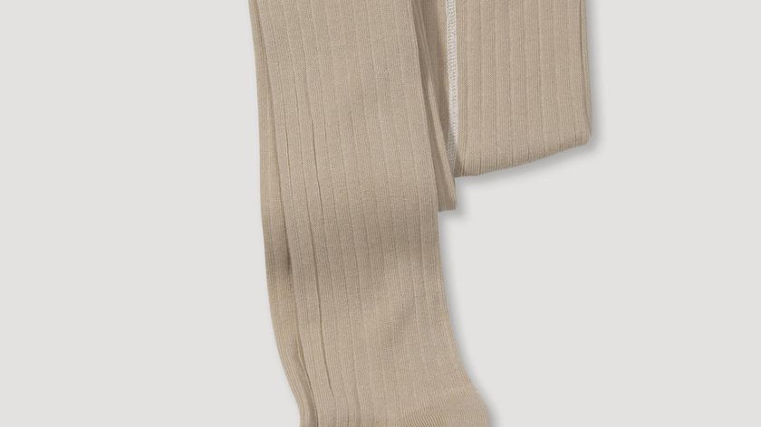 hessnatur Kinder  Ripp-Strumpfhose aus Bio-Merinowolle mit Bio-Baumwolle - beige - Größe 122/128