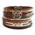Armband "Om" Kunstleder braun, Metall silberfarben mit Magnetverschluß, 19x4cm
