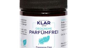 Klar Naturkosmetik Deocreme parfümfrei für empfindliche Haut