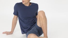 hessnatur Herren Pyjama Regular PURE COTTON aus Bio-Baumwolle - blau - Größe 48