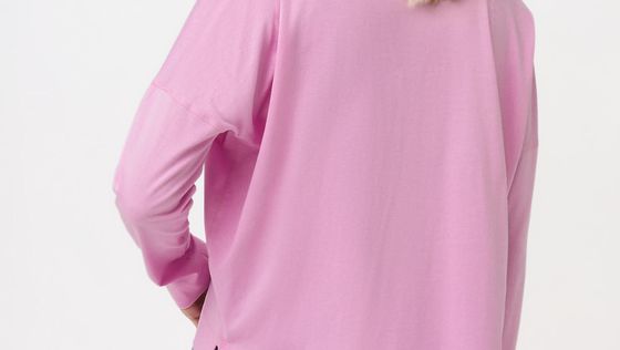 hessnatur Damen Langarm-Shirt aus Bio-Baumwolle - rosa - Größe 46