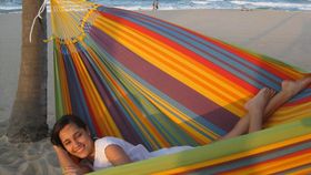 Vida paraiso especial - Family hammock with macrame fringe