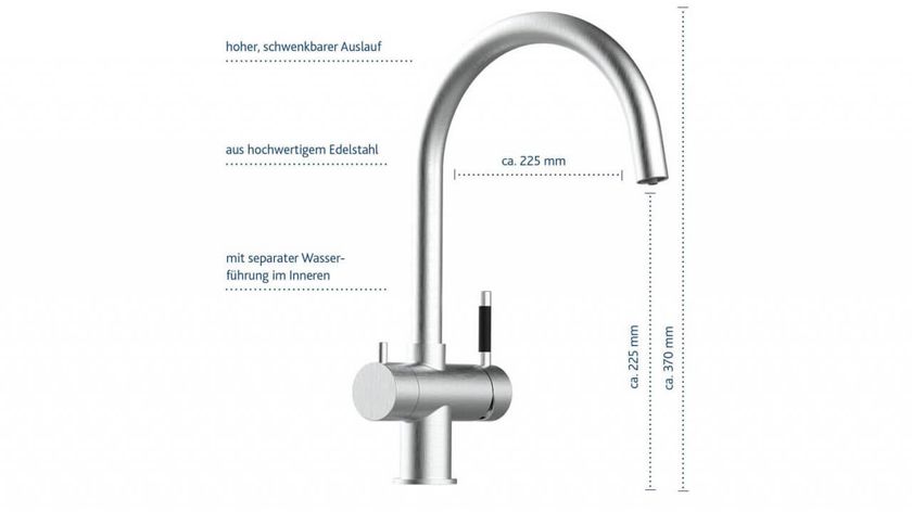 Alvito 3-Wege-Armatur Furore aus Edelstahl - f?r Einbauvariante B