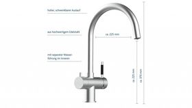 Alvito 3-Wege-Armatur Furore aus Edelstahl - f?r Einbauvariante B