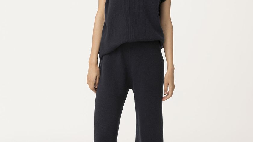 hessnatur Damen Strickhose aus Bio-Schurwolle mit Kaschmir - blau - Größe 40