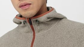 hessnatur Fleece-Kapuzenjacke aus Bio-Baumwolle - beige - Größe 50