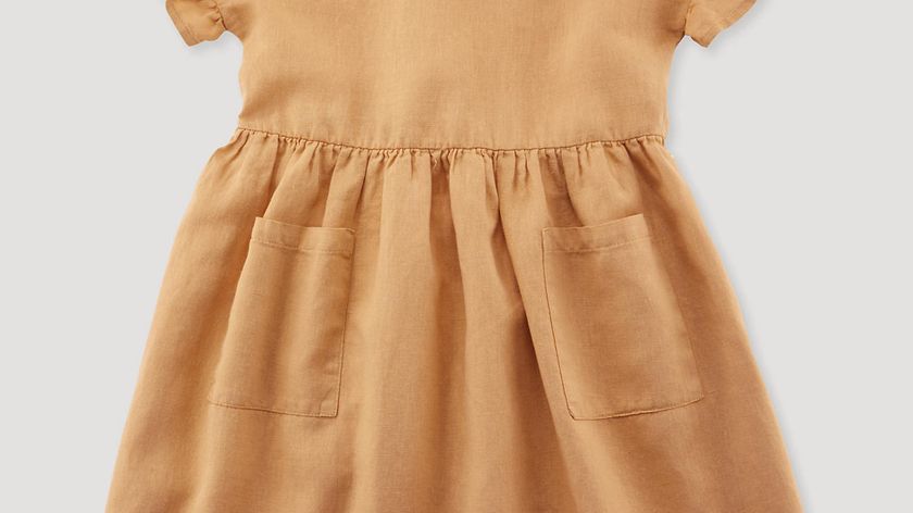 hessnatur Kinder Kleid aus Leinen mit Bio-Baumwolle - orange - Größe 158/164