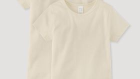 hessnatur Kinder  Kurzarmhemd Slim 2er-Set aus Bio-Baumwolle - natur - Größe 98/104
