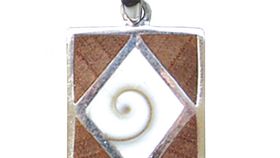 Anhänger "Shivas Auge" mit Holzintarsien 2,5cm