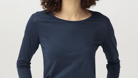 hessnatur Damen Shirt aus Bio-Baumwolle - blau - Größe 46