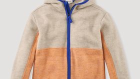 hessnatur Kinder Wollfleece Jacke Regular aus Bio-Merinowolle mit Bio-Baumwolle - beige - Größe 158/164