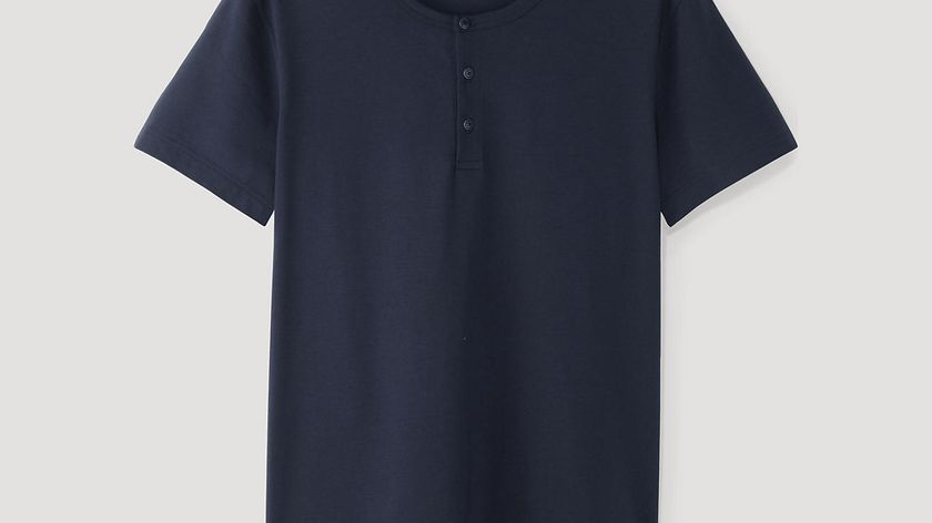 hessnatur Herren Henleyshirt aus Bio-Pima-Baumwolle - blau - Größe 46