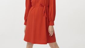 hessnatur Damen Mini-Kleid aus Bio-Baumwolle mit Bio-Merinowolle - orange - Größe 48