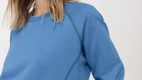 hessnatur Damen-Outdoor Sweatshirt aus Bio-Baumwolle mit Hanf und Schurwolle - blau - Größe 36