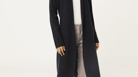 hessnatur Damen Strickmantel aus Bio-Schurwolle mit Kaschmir - blau - Größe S