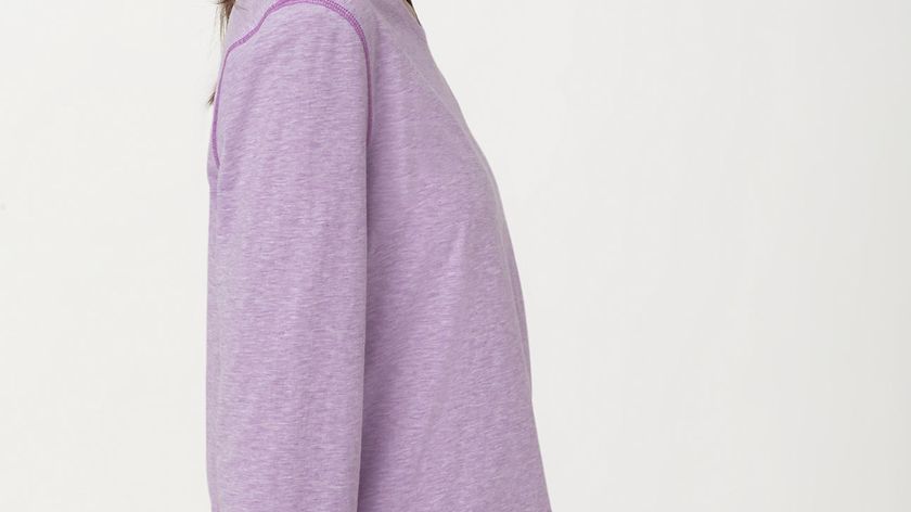 hessnatur Damen Langarm Schlafshirt aus Bio-Baumwolle - lila - Größe 42
