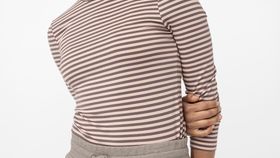 hessnatur Damen Rollkragenshirt geringelt aus TENCEL™Modal - rosa - Größe 46