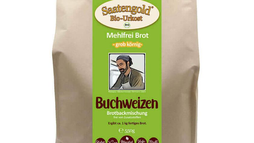 Mehlfreibrot Buchweizen -grob k?rnig- Bio Brotbackmischung 550g
