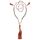 "Buddha Mala" pink mit Glasperlen, Lavasteinen und Rudraksha 58cm