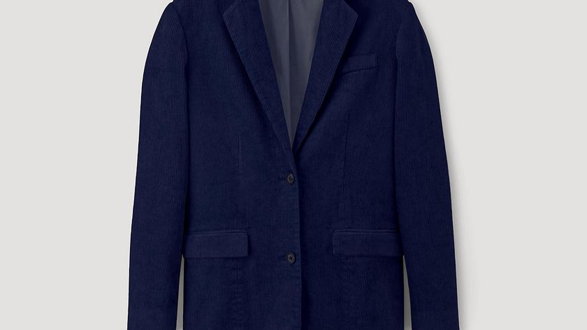 hessnatur Damen Cordblazer aus Hanf mit Bio-Baumwolle - blau - Größe 40