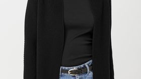 hessnatur Damen Strickjacke aus Bio-Baumwolle - schwarz - Größe 46